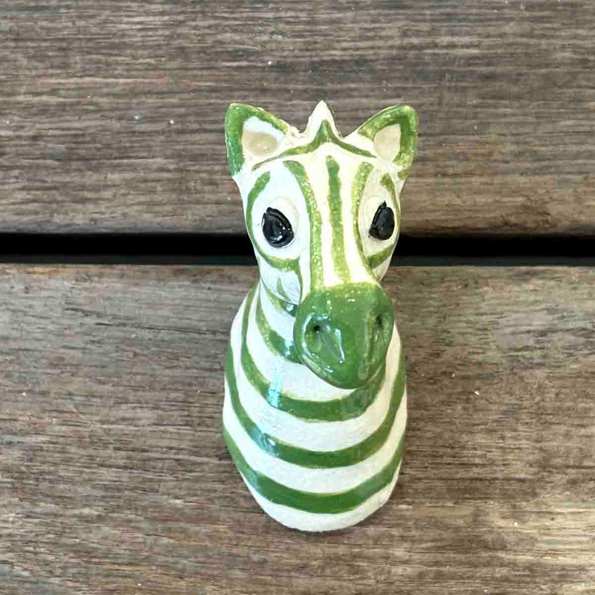 Zebra mini, skulptur vegg ca 5 cm (skog XS)