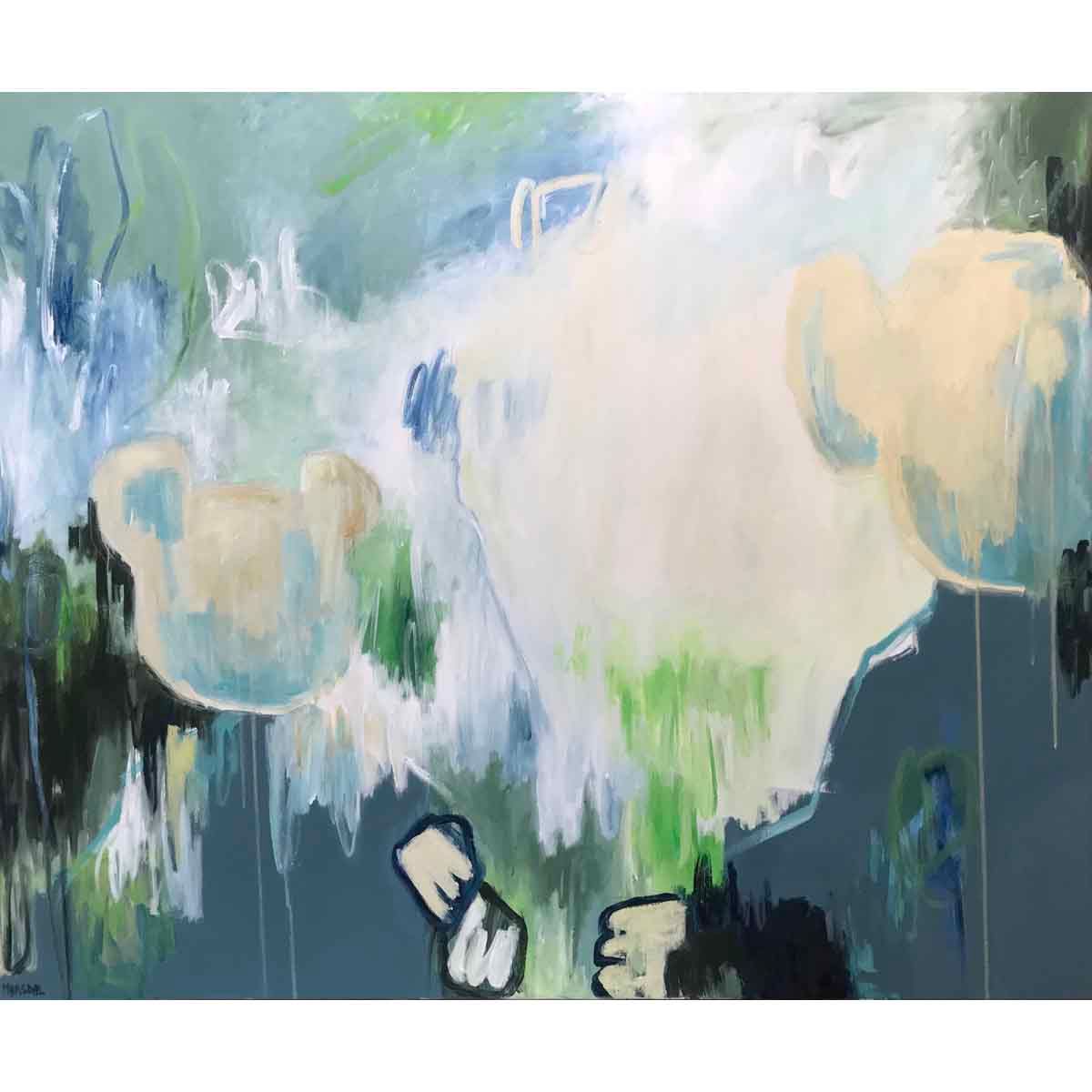 Gjemsel & andre bursdagsleker, 120x100 maleri