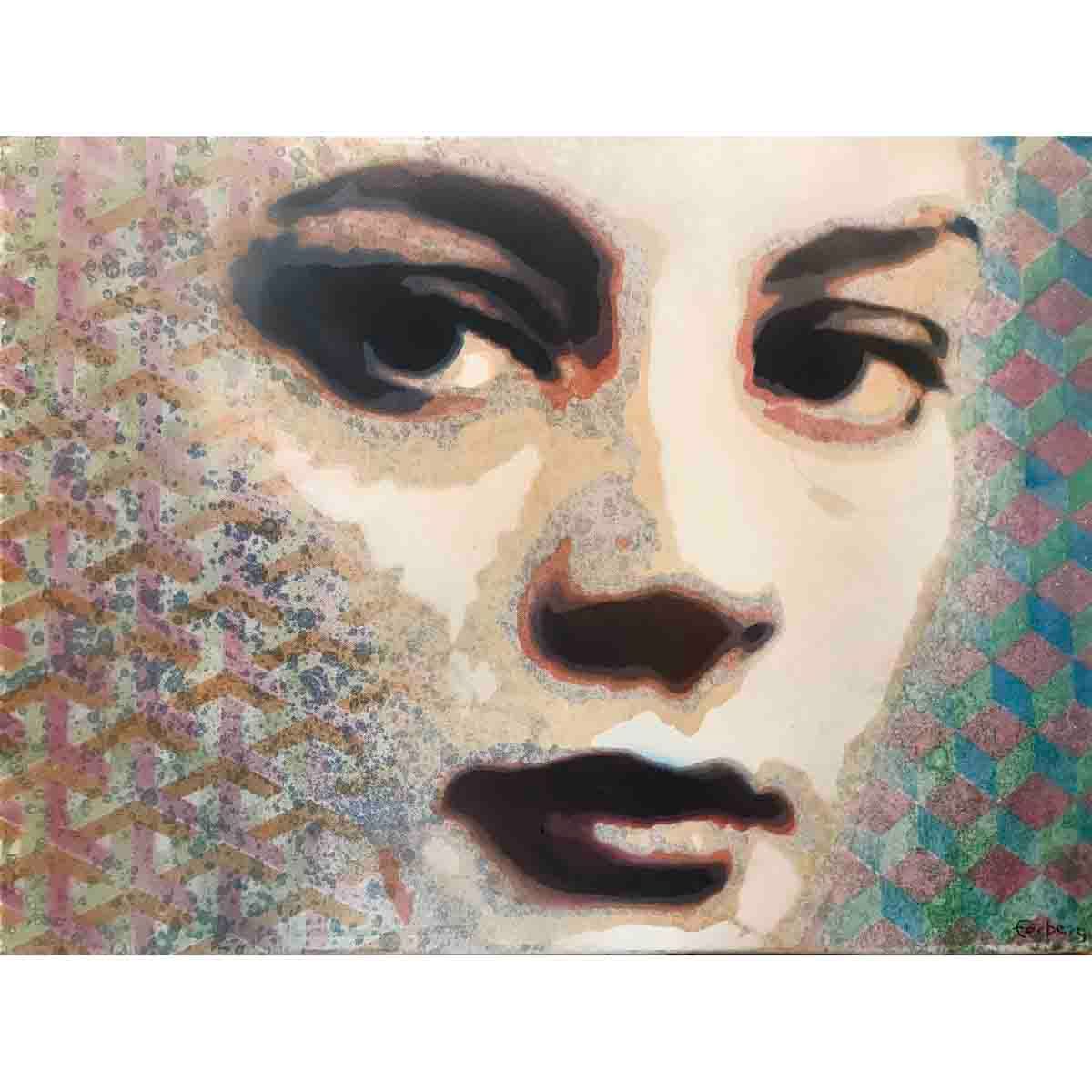Blikk, 80x60 spray/stensil/maleri