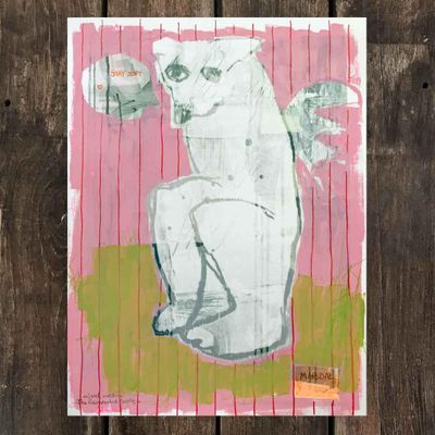 Stay soft, mixed media 30x40 cm