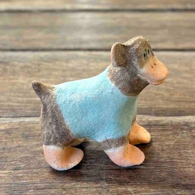 Duckdog mini, skulptur ca 6x5 cm (blå)