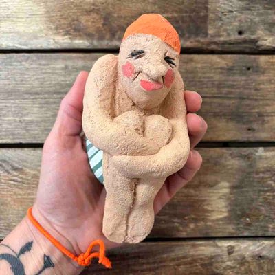 Badebombe Jan, skulptur vegg ca 16x8 cm