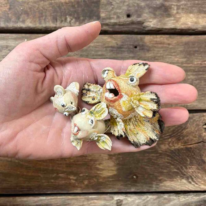 Hovedbilde Kulefisk mini, en TRIO henge-skulpturer (no.5)