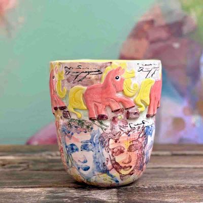Pink pony club 2, vase keramikk 16x16 cm