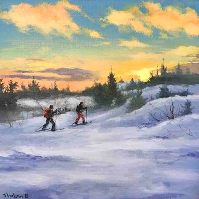 Trysil, 30x30 maleri