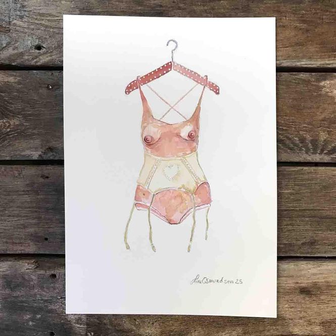 Hovedbilde Undressed, akvarell 29.5x21 cm