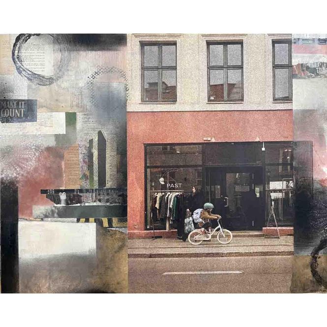 Hovedbilde Sweet city kid, 100x80 collage / maleri
